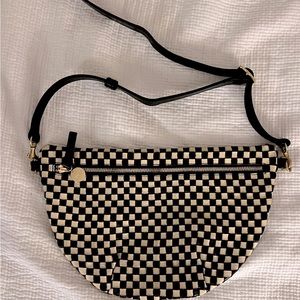 Clare V. Checkered Woven Fanny Bag "Grande"